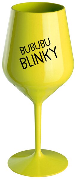 Žlutý nerozbitný pohár na víno 470 ml - BUBUBUBLINKY