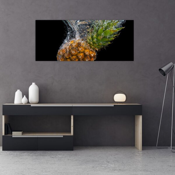 Obraz ananásu vo vode (120x50 cm)