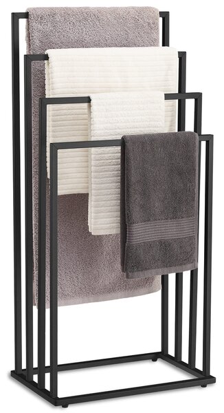 Stojan na uteráky LINESTRO kovový so 4 ramenami 93x45cm, čierny