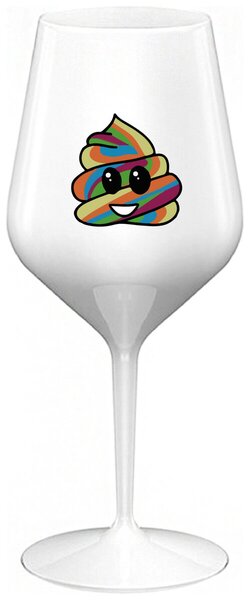 Biely nerozbitný pohár na víno 470 ml - DUHOVÉ VESELÉ EE