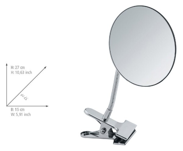 Kozmetické zväčšovacie zrkadlo (5x) ø 15 cm Clip – Wenko