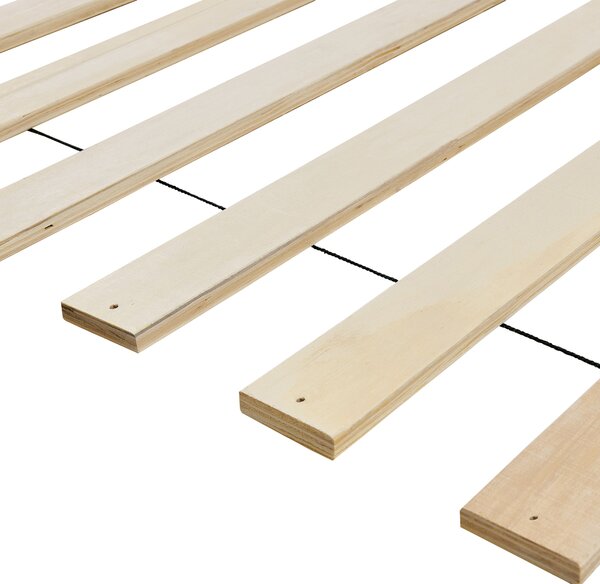 Posteľ tmavohnedá kaučukové drevo 120 x 200 cm dvojlôžko s lamelovým čelom a roštom minimalistický rustikálny štýl