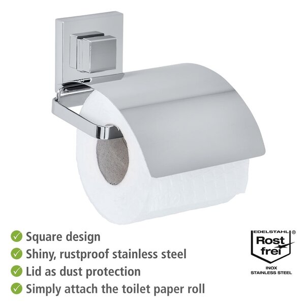 Držiak na toaletný papier bez nutnosti vŕtania Wenko Vacuum-Loc, až 33g