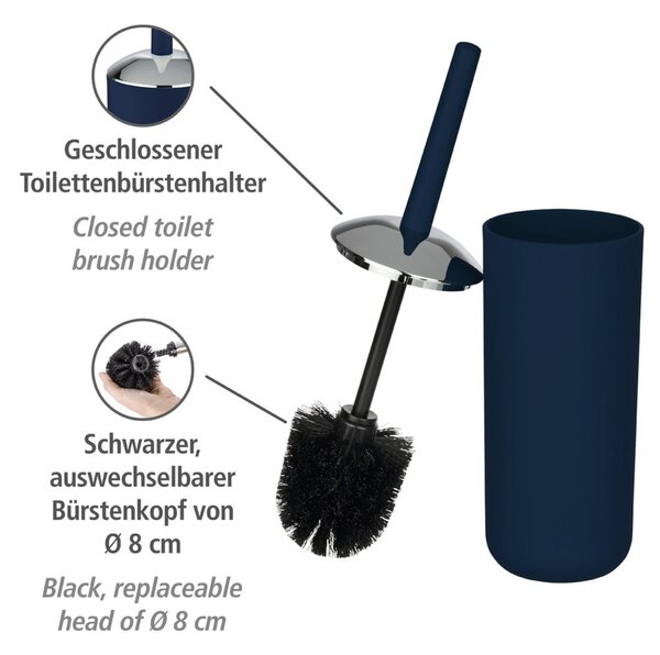 Tmavomodrý WC kefa Wenko Brasil