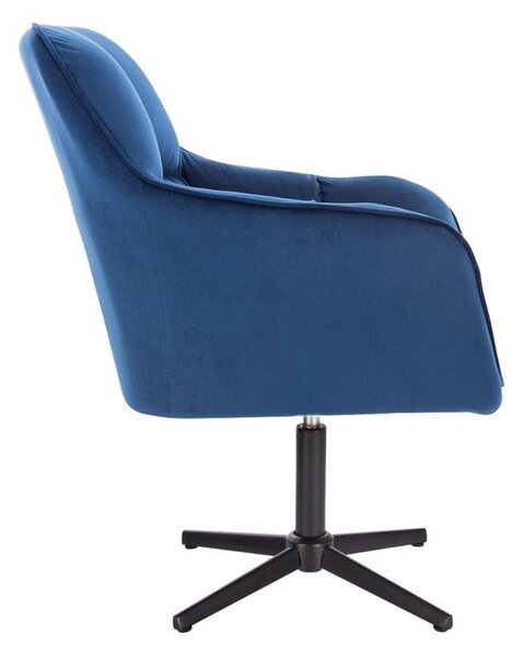 LuxuryForm DESIGN Kreslo AMALFI VELUR na čiernom kríži - modré