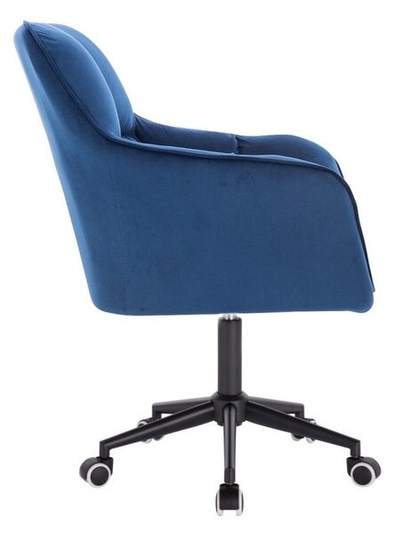 LuxuryForm DESIGN Kreslo AMALFI VELUR na čiernej podstave s kolieskami - modré