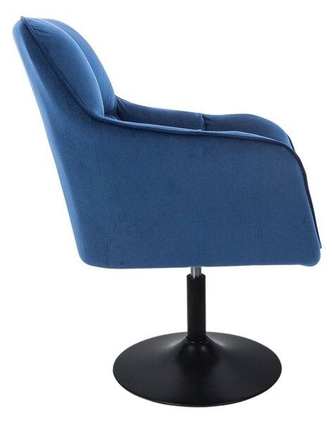 LuxuryForm DESIGN Kreslo AMALFI VELUR na čiernom tanieri - modré