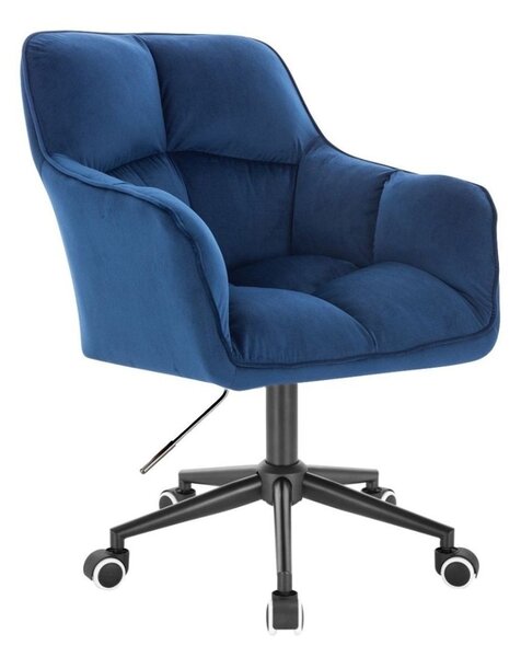 LuxuryForm DESIGN Kreslo AMALFI VELUR na čiernej podstave s kolieskami - modré