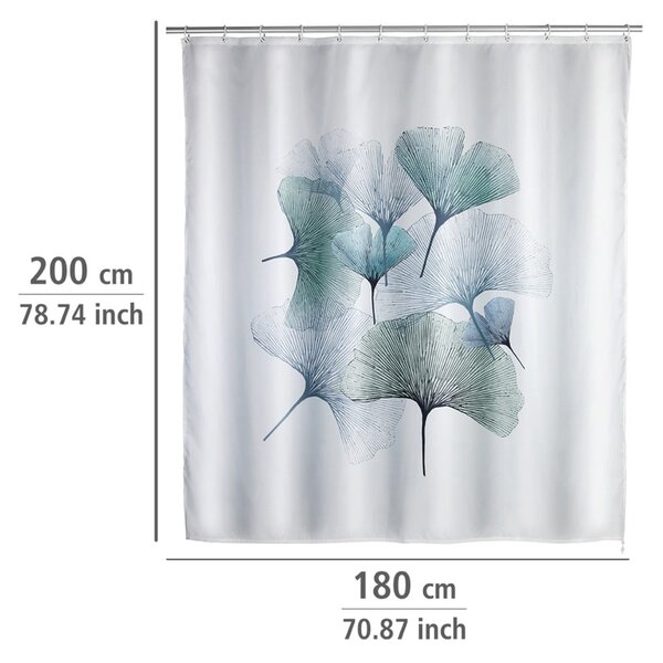 Prateľný sprchový záves Wenko Ginkgo, 180 x 200 cm