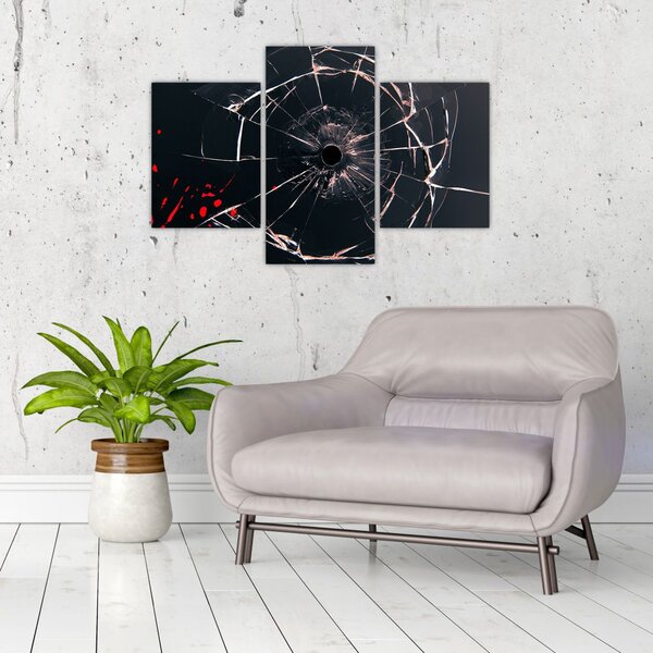 Abstraktný obraz - rozbité sklo (90x60 cm)