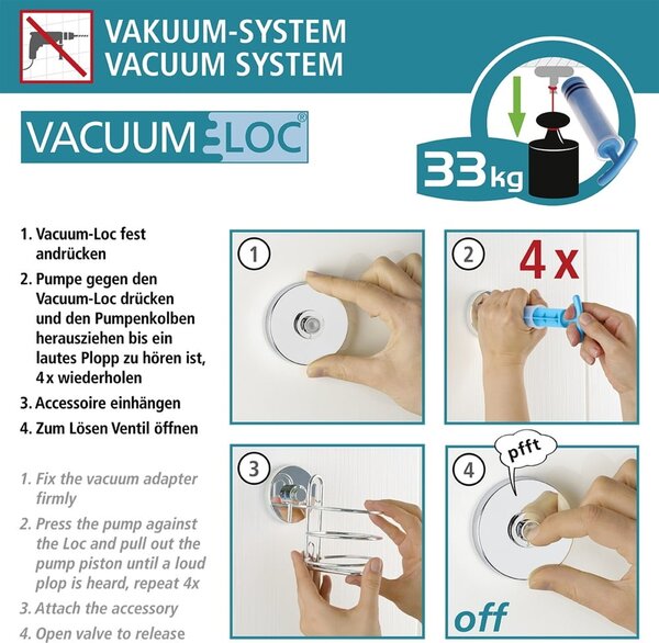 Čierny držiak na toaletný papier Wenko Vacuum-Loc® Milazzo