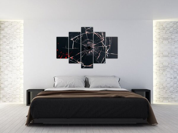 Abstraktný obraz - rozbité sklo (150x105 cm)
