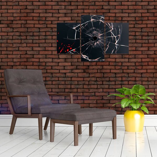 Abstraktný obraz - rozbité sklo (90x60 cm)