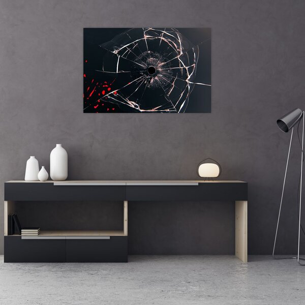 Abstraktný obraz - rozbité sklo (90x60 cm)