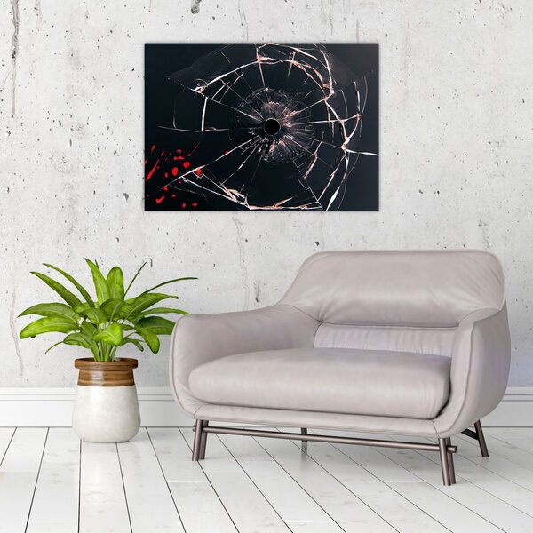 Abstraktný obraz - rozbité sklo (70x50 cm)