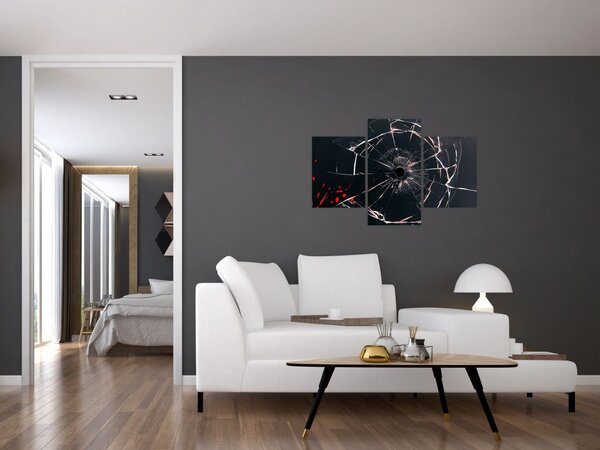 Abstraktný obraz - rozbité sklo (90x60 cm)