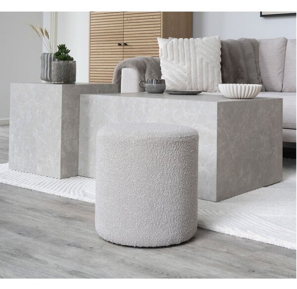 Béžový taburet z textílie buklé Ejby – House Nordic