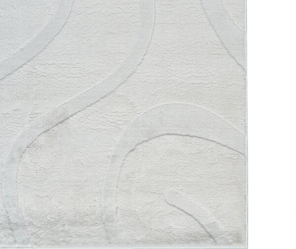 Koberec krémová biela žakárový 160 x 160 cm štvorcový tvar s nízkym vlasom polyesterová spodná strana moderný štýl obývacia izba