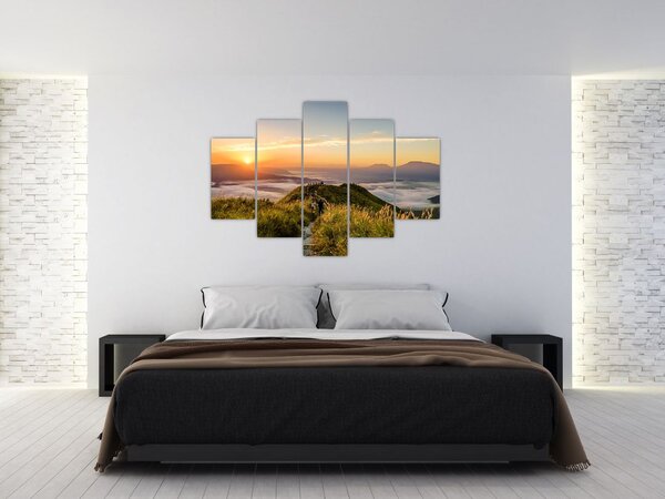 Obraz hory pri západe slnka (150x105 cm)