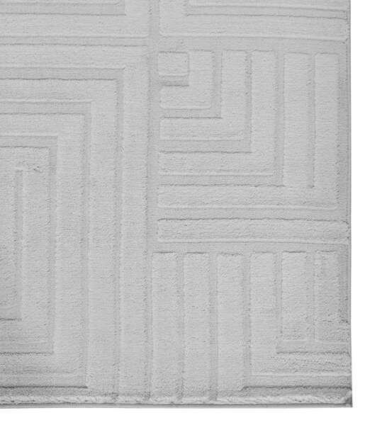 Koberec sivý žakárový 160 x 160 cm štvorcový tvar s nízkym vlasom polyesterová spodná strana moderný štýl obývacia izba