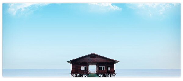 Obraz domu na mori (120x50 cm)