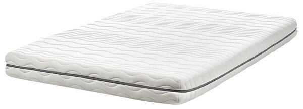 Matrac z pamäťovej peny biely so sivou polyester 140 x 200 cm na dvojlôžkovú posteľ so snímateľným poťahom