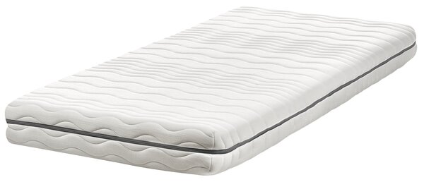 Matrac z pamäťovej peny biely so sivou polyester 90 x 200 cm na jednolôžkovú posteľ so snímateľným poťahom