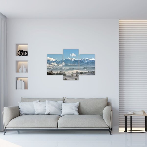 Obraz zasnežených hôr (90x60 cm)