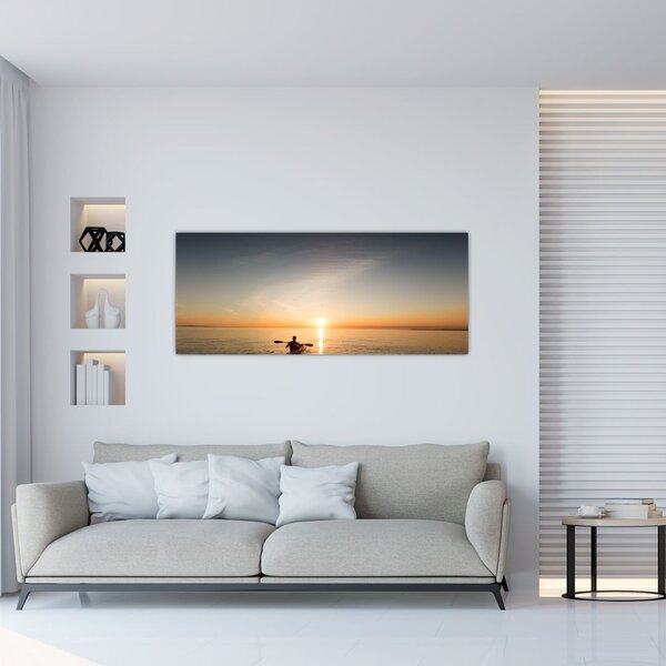 Obraz kanoistov pri západe (120x50 cm)