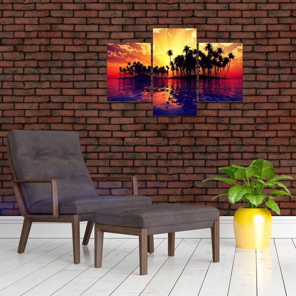 Obraz ostrovu pri západe slnka (90x60 cm)