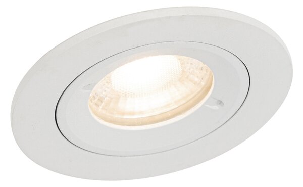 Inteligentné zapustené bodové svietidlo biele okrúhle IP44 vrátane Wifi GU10 50mm - Xena