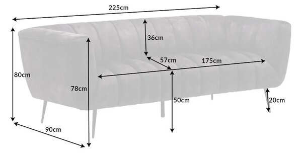 Dizajnová sedačka Nikolai 225 cm šampanský zamat