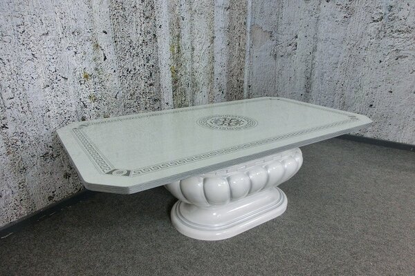 (3850) FRANCESCA štýlový konferenčný stolík bielo-strieborná