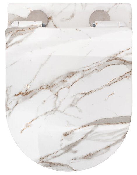 Rea Carlos Slim Lava Shiny, závesná WC misa Rimless 49,5x37x35,5 cm, imitácia kameňa, REA-C0536