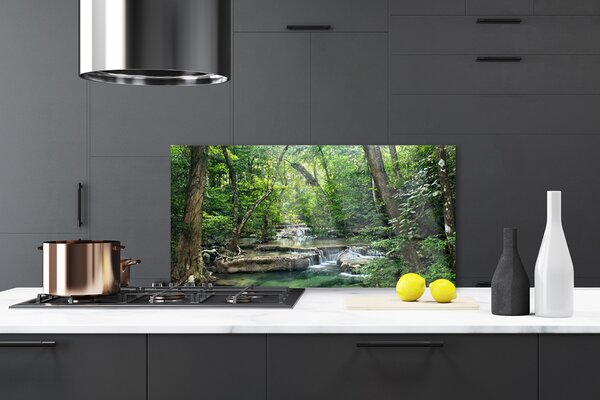 Sklenený obklad Do kuchyne Lesné les príroda 120x60 cm