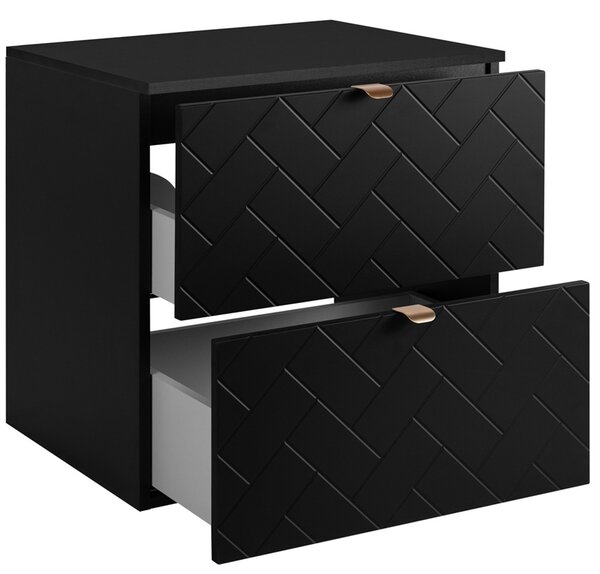 TREND čierny matný B60DB závesná skrinka pod umývadlo 60 cm