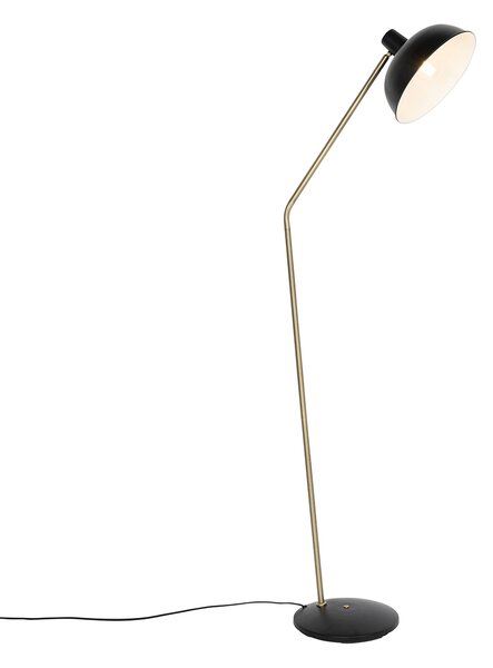 Retro stojaca lampa čierna s bronzom - Milou