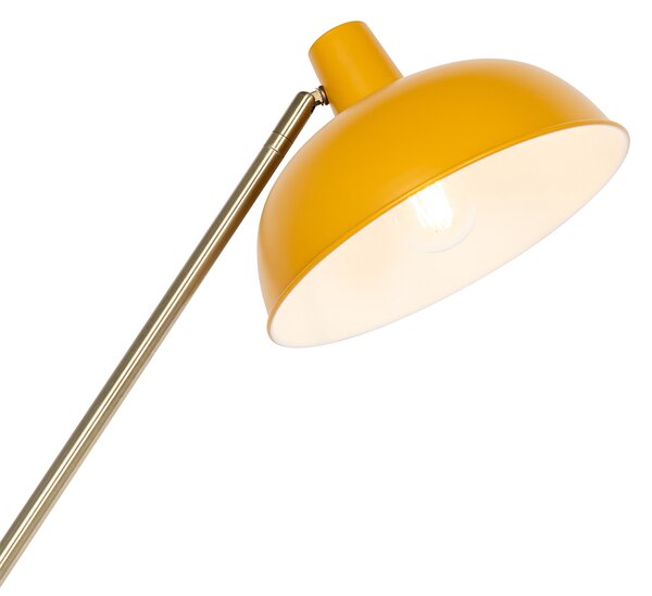 Retro stojaca lampa žltá s bronzom - Milou