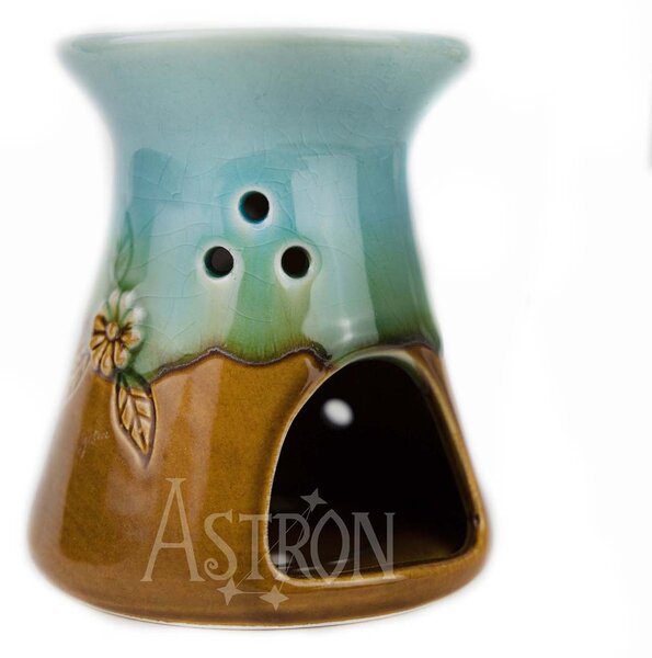 Aromalampa - Rustik kvetinová modrohnedá 12 cm