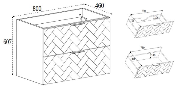 TREND biely matný W100DW závesná skrinka pod umývadlo 100 cm