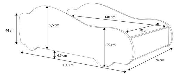 NovýNábytok.sk Detská posteľ 140x70 cm. Akcia -17%. Vlastná spoľahlivá doprava až k Vám domov. 1052342