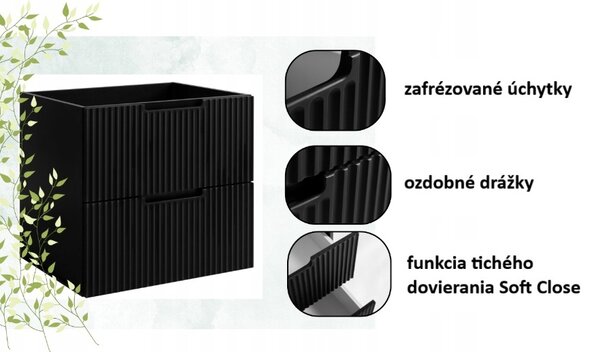 VENA čierna B100DB závesná skrinka pod umývadlo 100 cm