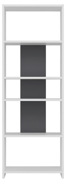 REGÁL, antracitová, biela, 56,9/160/25 cm Livetastic - Online Only drobný nábytok, Online Only