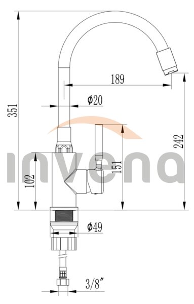 Invena Invena, podomietková bidetová batéria, chrómová lesklá, BP-00-B01-L