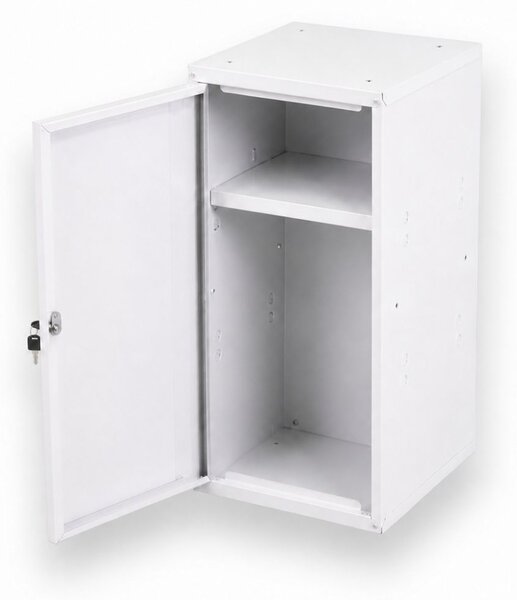 Šatníková skrinka s uzamykateľným boxom 700 x 350 x 350 mm, cylindrický zámok, grafitové dvere