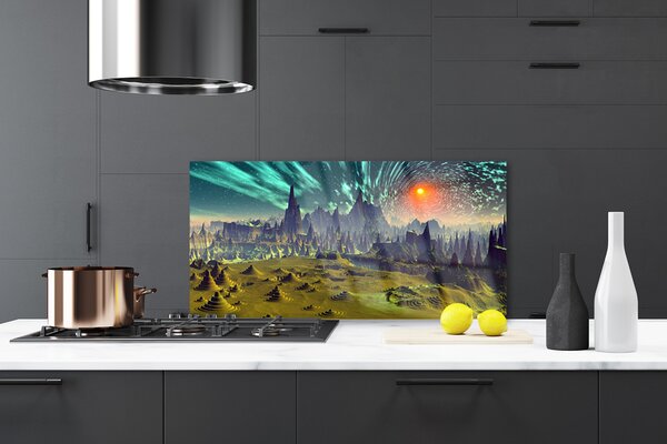 Sklenený obklad Do kuchyne Abstrakcia umenie 140x70 cm