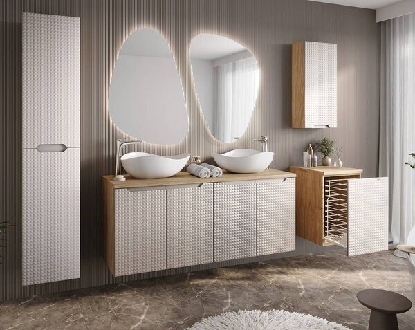 LUXOR Beige 82-60-2D-DU závesná skrinka s umývadlom 60 cm