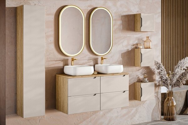 LUXOR Beige 82-60-2D-DU závesná skrinka s umývadlom 60 cm