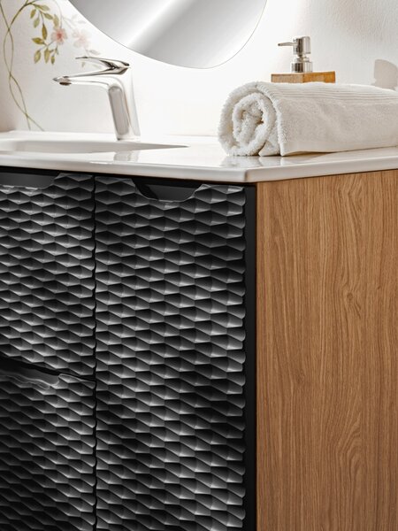 OCEAN Black 82-120-90-30-2S-D skrinka pod umývadlo 120 cm