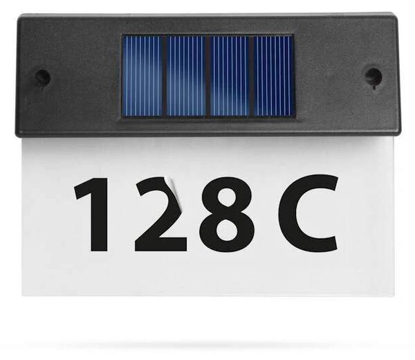 Solárne osvetlenie čísla domu – plexi panel, 5 LED, 6+ h výdrž, automatické (GOE- 55290)